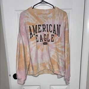 American Eagle Outfitters Tie-Dye Sweatshirt - Pink and Orange